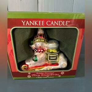 Yankee Candle Snowbrite Ornament with Green and Red Details